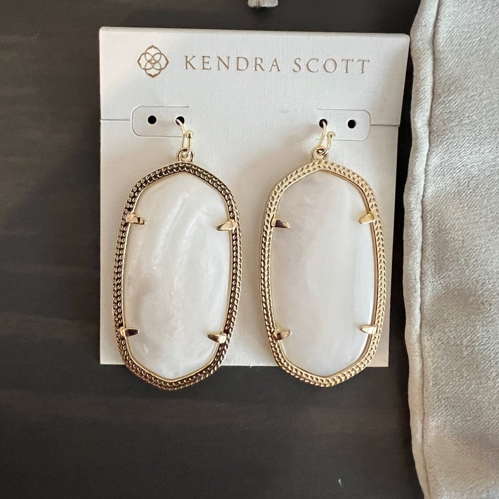 Elle Gold Opal Earrings.